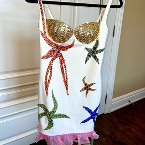 Ocean inspired dress bedazzled with crystals- heavy materials. Worn once only.